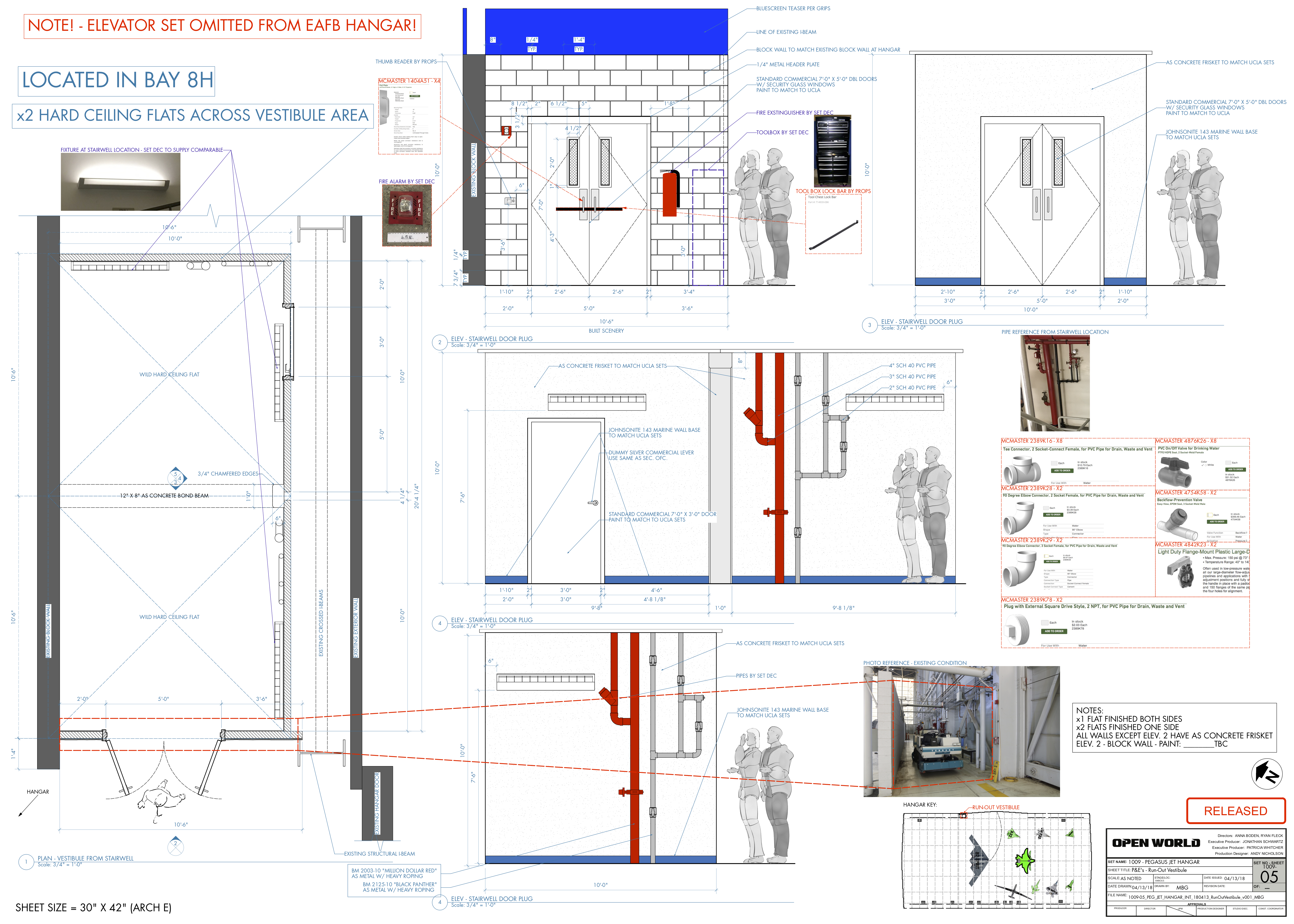 Technical drawings for hangar transformation