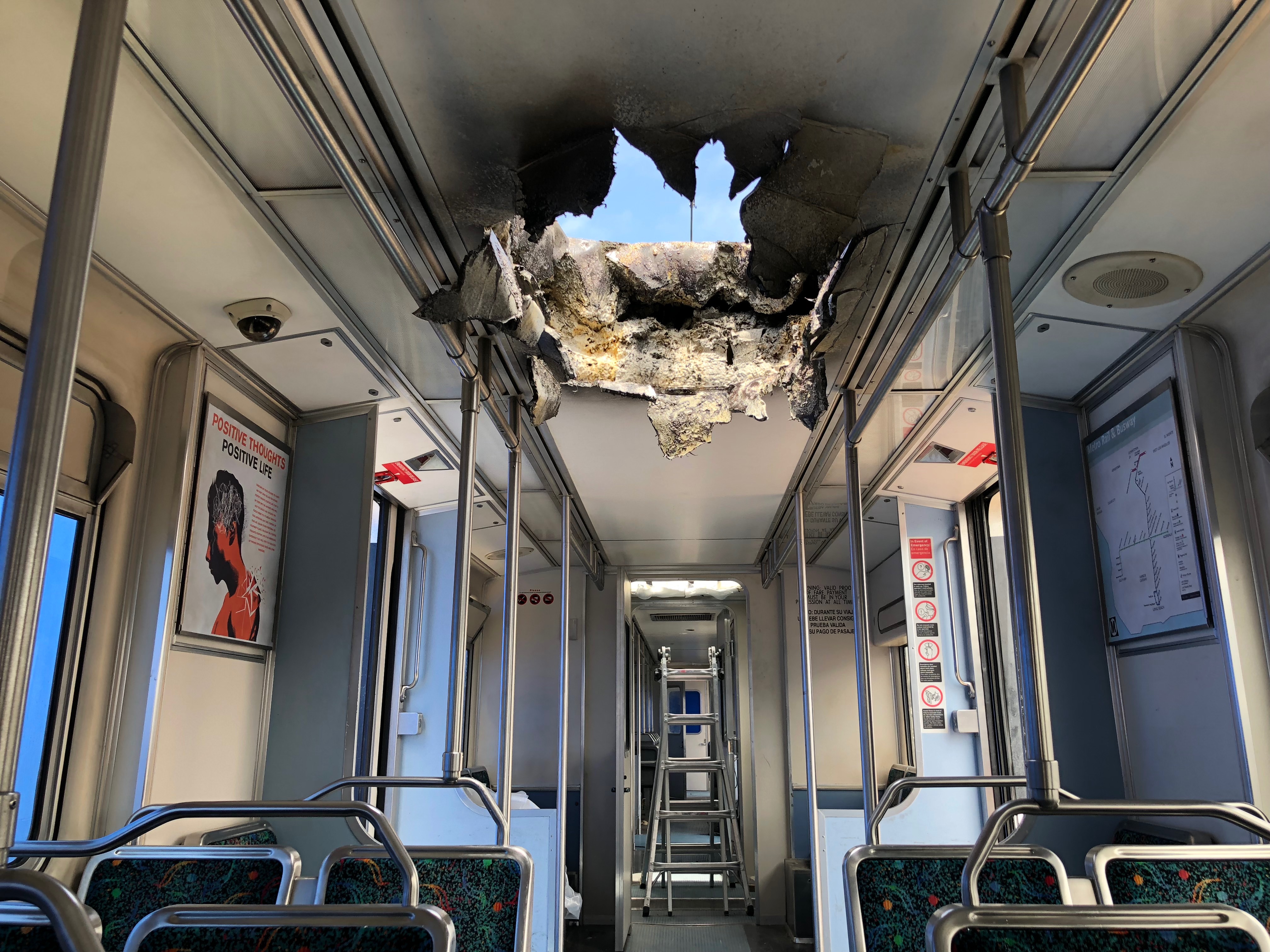 Modified train interior with practical separation doors