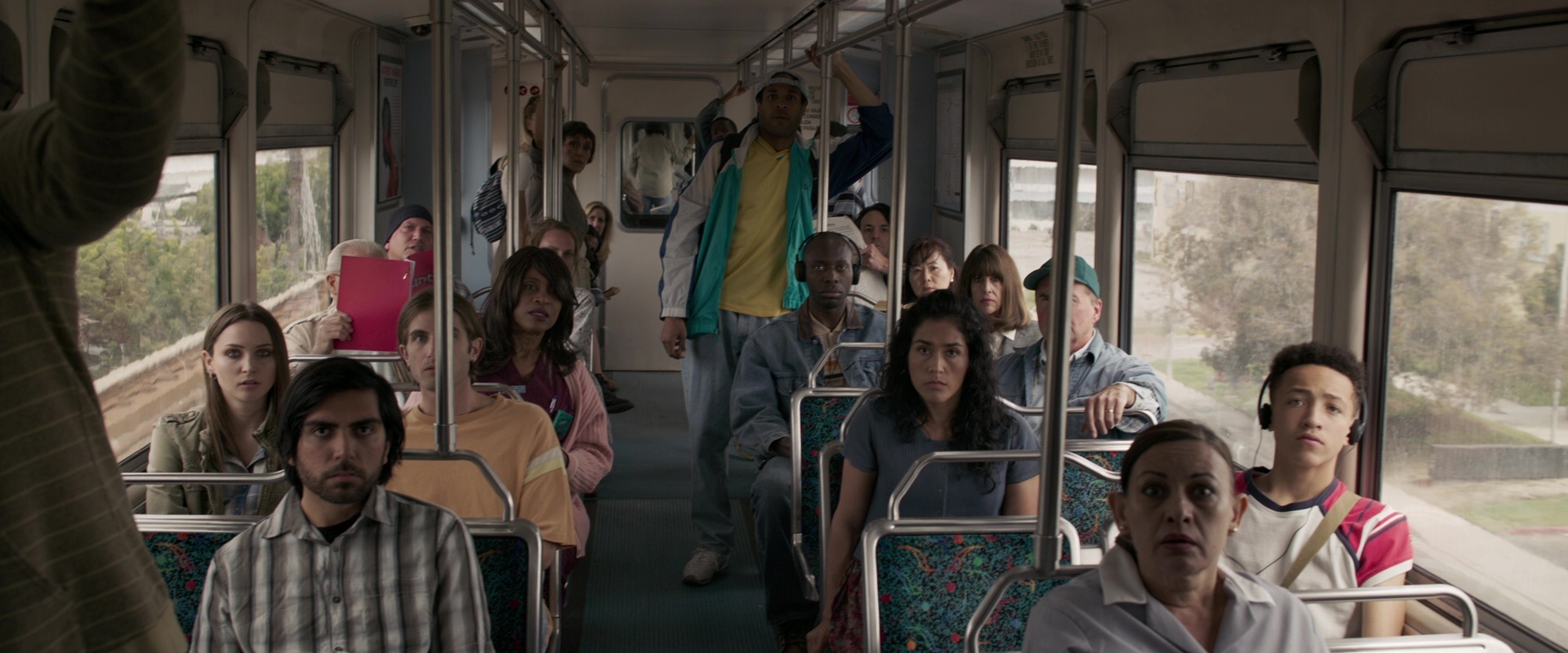 Final train chase sequence showing coordinated above and below action